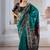 Teal patola handloom weaving silk Blend saree