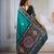 Teal patola handloom weaving silk Blend saree