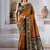 Rust patola handloom weaving silk Blend saree