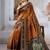 Rust patola handloom weaving silk Blend saree