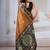 Rust patola handloom weaving silk Blend saree