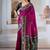 Rani pink patola handloom weaving silk Blend saree