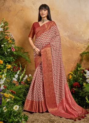 red viscose cotton handloom weaving patola saree 1