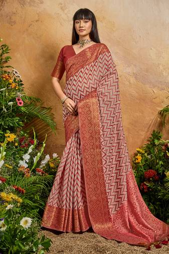 red viscose cotton handloom weaving patola saree
