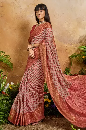 red viscose cotton handloom weaving patola saree