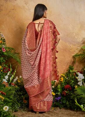 red viscose cotton handloom weaving patola saree 5