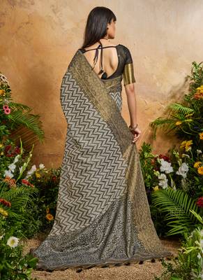 black viscose cotton handloom weaving patola saree 2