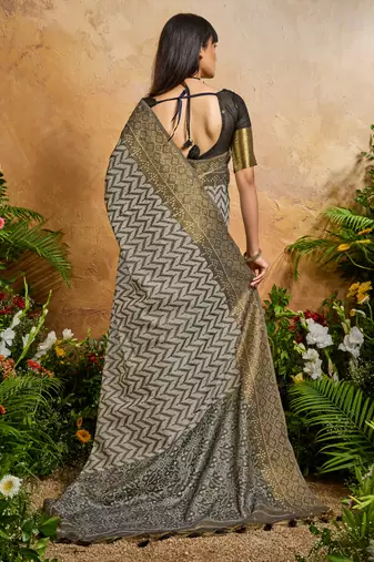 black viscose cotton handloom weaving patola saree