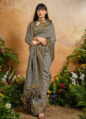 black viscose cotton handloom weaving patola saree 3