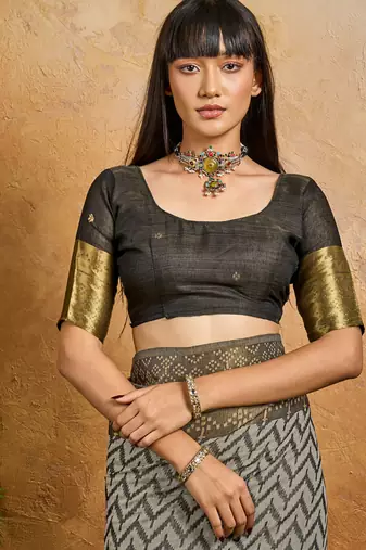 black viscose cotton handloom weaving patola saree
