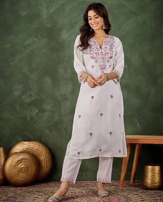 Purple women kurta pant set 1