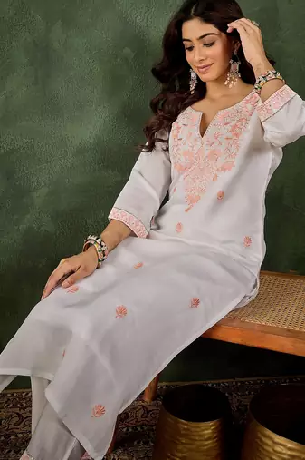 Pink women kurta pant set