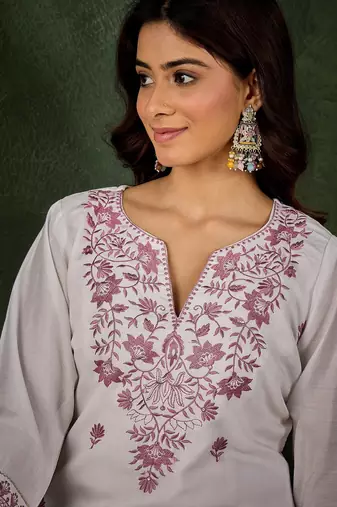 Purple women kurta pant set
