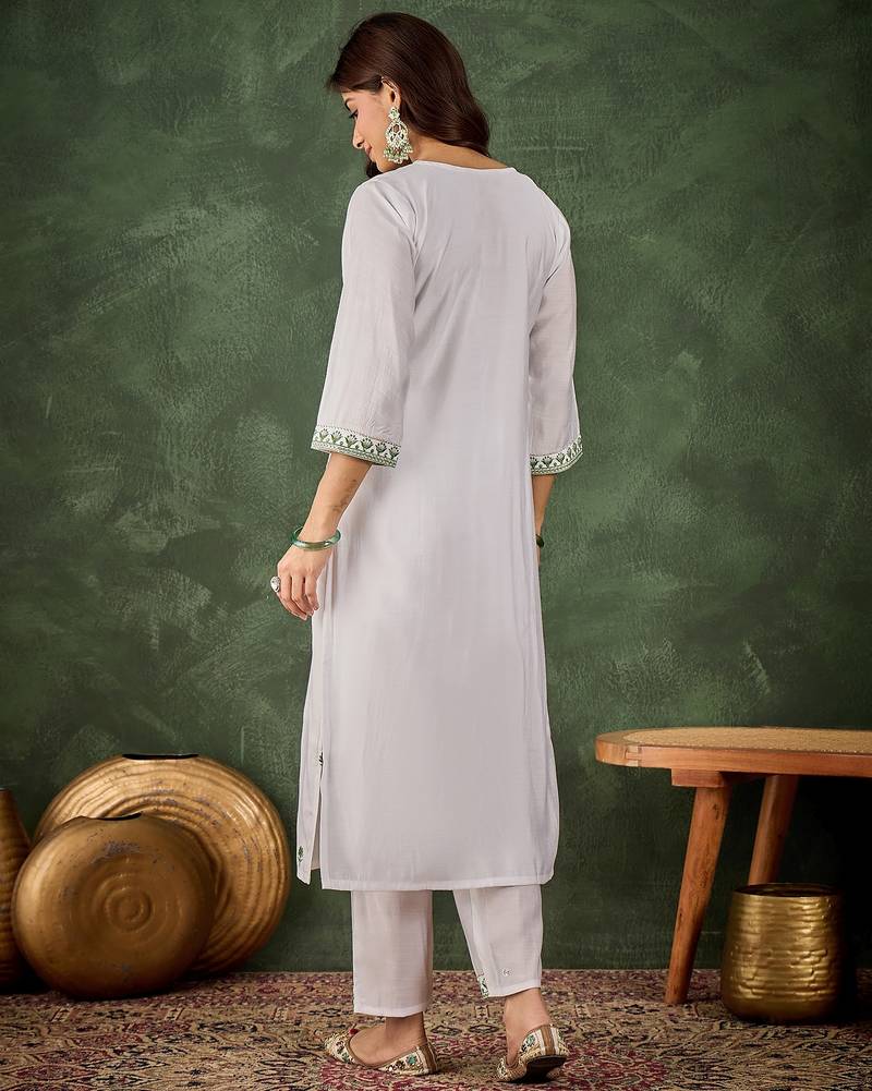 Green women kurta pant set