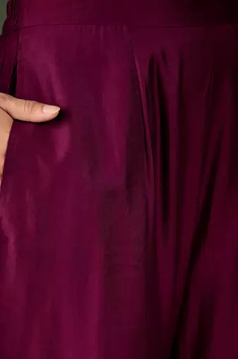 Purple women kurta pant dupatta set