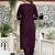 Purple women kurta pant dupatta set