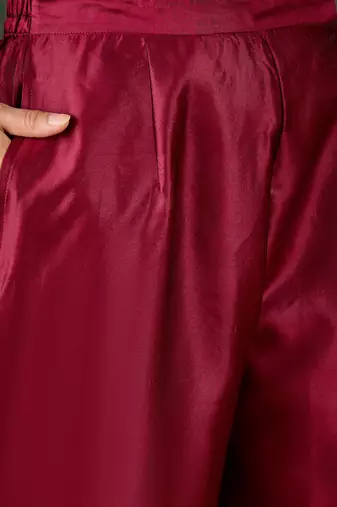Red women kurta pant dupatta set