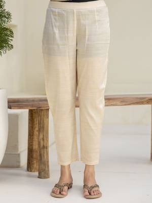 Beige women kurta pant dupatta set 4