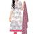 Unstitched printed crepe blend kurta & patiyala dress material with top, bottom & dupatta