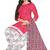 Unstitched printed crepe blend kurta & patiyala dress material with top, bottom & dupatta