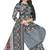 Unstitched printed crepe blend kurta & patiyala dress material with top, bottom & dupatta