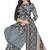 Unstitched printed crepe blend kurta & patiyala dress material with top, bottom & dupatta