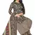 Unstitched printed crepe blend kurta & patiyala dress material with top, bottom & dupatta