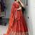 Rust-Orange Multi Embroidery & Pipe Bead Work Lehenga With Fully Stitched Blouse