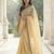 Yellow color plain with contrast matching embroidered lace premium fendy silk saree with unstitched blouse