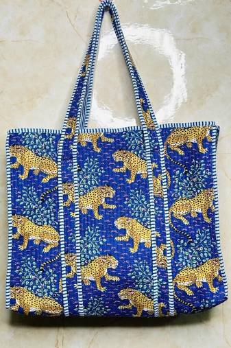 Jaipuri quilted shoulder bag women's beach 100%cotton handbag usa bag