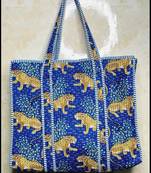 Jaipuri quilted shoulder bag women's beach 100%cotton handbag usa bag