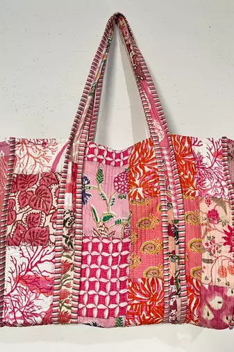 Jaipuri quilted shoulder bag women's beach 100%cotton handbag usa bag