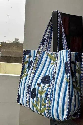 Indian printed quilted shoulder bag women's beach cotton handbag usa style