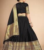 Beautiful South Indian Style Semi-Stitched Half Saree with Blouse and Dupatta for Women