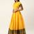 Pochampalli Bright Yellow Silk Lehenga