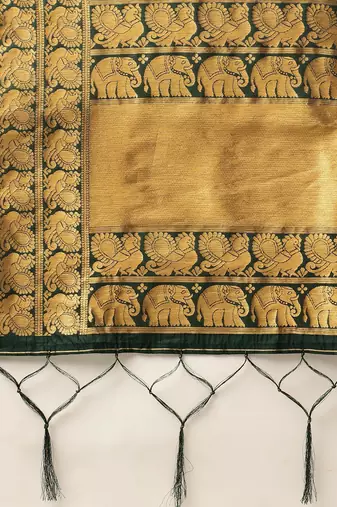 Pochampalli Bright Yellow Silk Lehenga