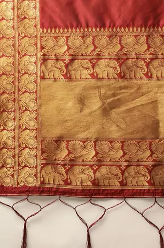 Beautiful South Indian Style Semi-Stitched Half Saree with Blouse and Dupatta for Women