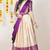 Beautiful South Indian Style Semi-Stitched Half Saree with Blouse and Dupatta for Women