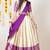 Beautiful South Indian Style Semi-Stitched Half Saree with Blouse and Dupatta for Women