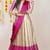 Beautiful South Indian Style Semi-Stitched Half Saree with Blouse and Dupatta for Women
