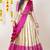 Beautiful South Indian Style Semi-Stitched Half Saree with Blouse and Dupatta for Women