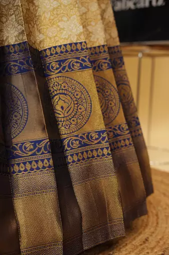 Beautiful South Indian Style Semi-Stitched Half Saree with Blouse and Dupatta for Women