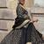 Black Georgette Embroidery sequence Work Anarkali Kurta Pant With Dupatta