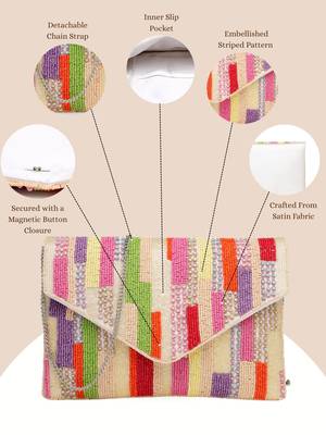  mod off white embellished satin sling bag 4
