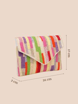  mod off white embellished satin sling bag 5