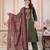 Cotton cambric printed a-line kurti-pant-dupatta  set