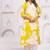 Yellow cotton sequance work kurta for women