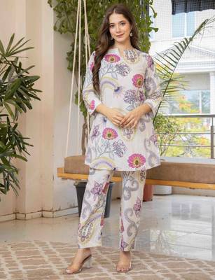 White cotton sequance work top for women 1