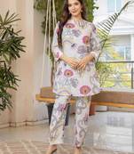 White cotton sequance work top for women