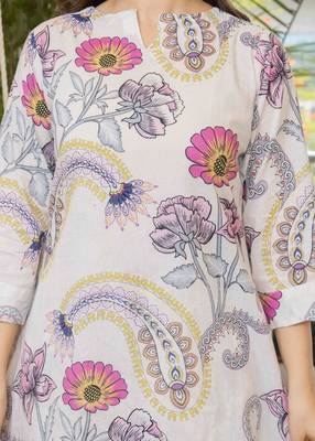 White cotton sequance work top for women 5